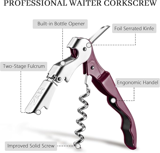 HYZ 2-Pack Wine Opener Waiter Corkscrew, Professional Wine Key - Image 2