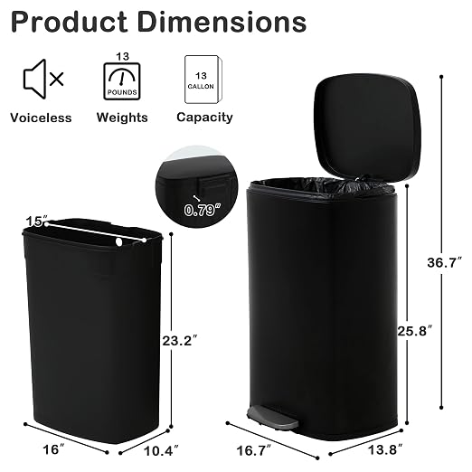 50 Liter / 13 Gallon Kitchen Trash Can - Image 6