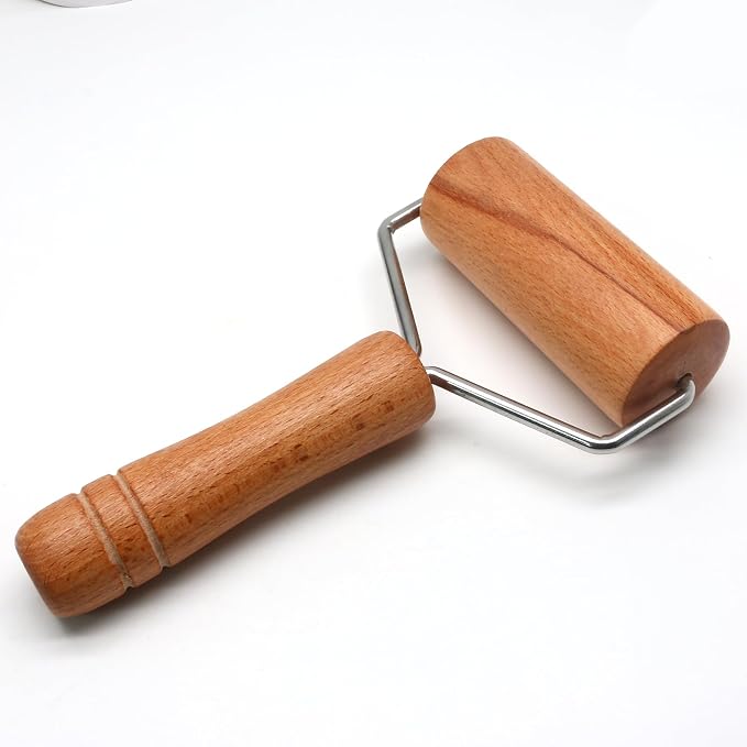 Wooden Rolling Pin, Ergonomic Non-Stick Pizza Baker Dough Pastry Roller by PHITUODA