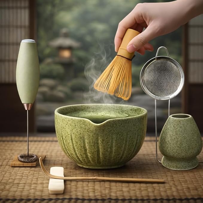 Matcha Whisk Set with Matcha Bowl by Unknown