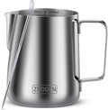 Milk Frothing Pitcher, 20oz Espresso Steaming Pitchers Stainless Steel by Zroden