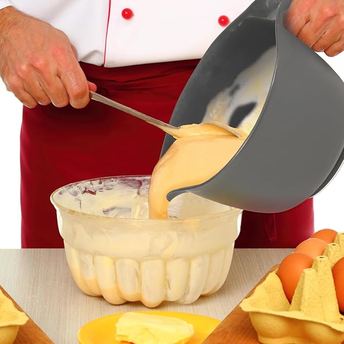 Glad Mixing Bowl with Handle – 3 Quart | Heavy Duty Plastic with Pour Spout and - Image 3