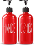 COHOSEGE Glass Soap Dispenser Set 2 Pack, 16 Oz Dish Soap Dispenser by COHOSEGE