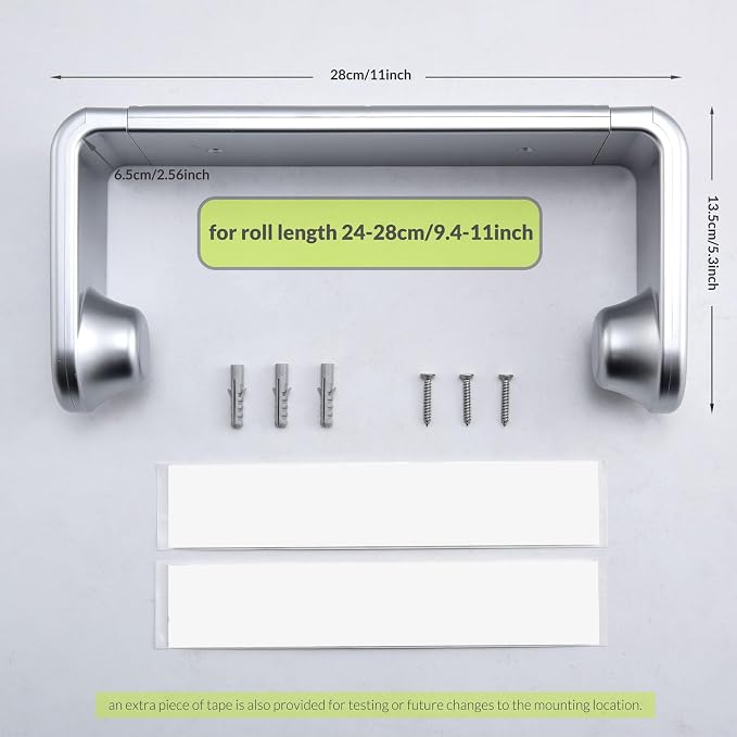 simpletome Paper Towel Holder Under Cabinet or Wall Mount ONE Hand Operation - Image 6