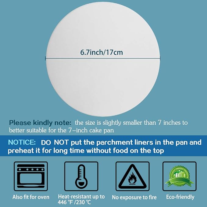 Baking Parchment Circles, 7 Inch Non Stick Round Parchment Paper - Image 2