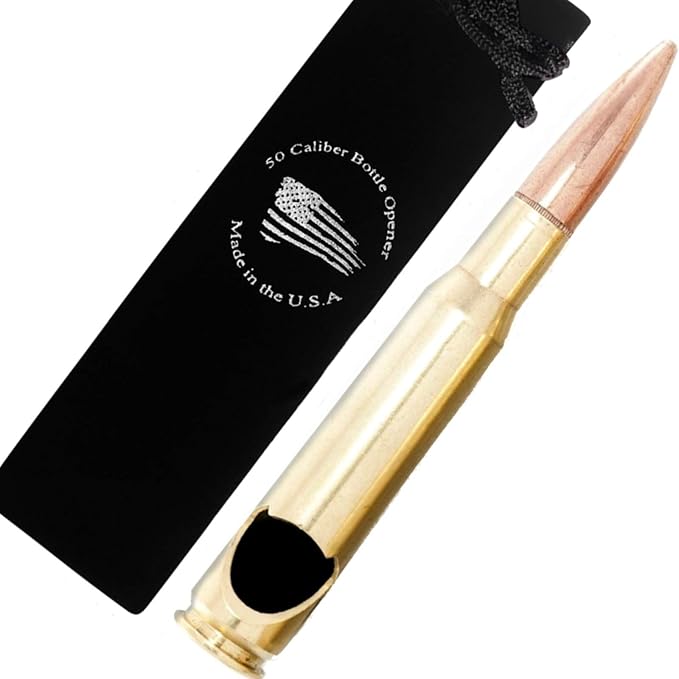 50 Caliber BMG Real Brass Bullet Shaped Bottle Opener by OldSouthernBrass