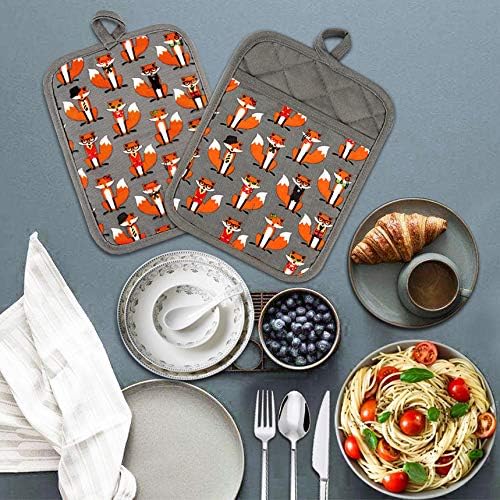 Pot Holders Set of 2 Heat Resistant 480 ℉ Non Slip Clear Silicone Printed - Image 7