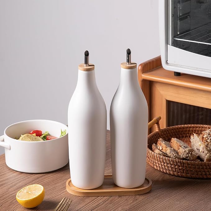 Sweejar Matte Ceramic Olive Oil Dispenser Bottles - Image 2