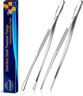 JETKONG 2 Pcs 12-Inch Kitchen Tweezers Fine Tweezer Tongs, Extra-Long Stainless by JETKONG