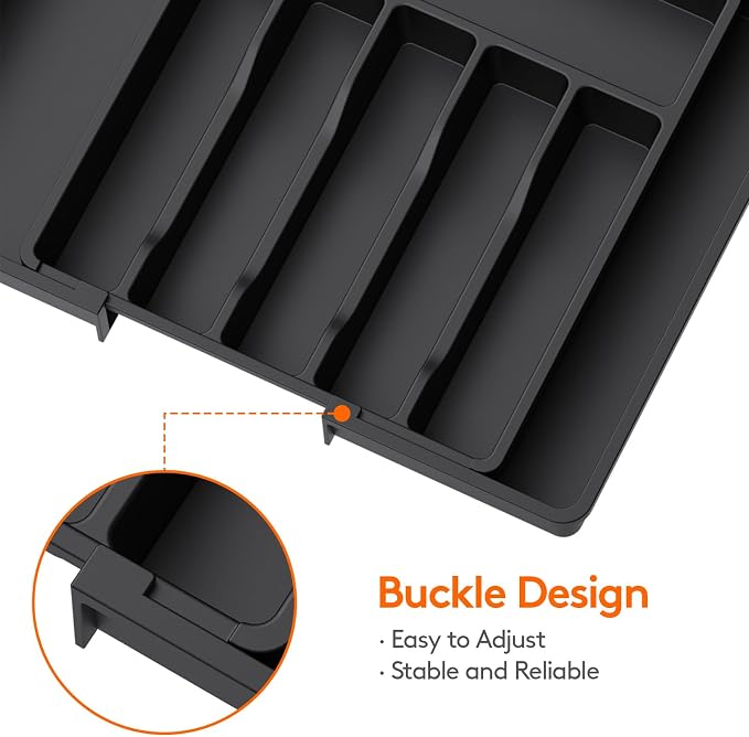 Lifewit Silverware Drawer Organizer, Expandable Utensil Tray - Image 4