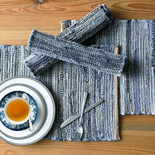 Perilla Home Natural Chindi Jute Placemats Set of 4 Vintage Boho 13x19