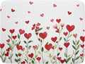 Valentines Day Dish Drying Mat for Kitchen Counter 24x18 Inch Green Red Heart by Trongr