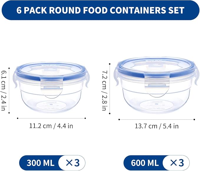 KIGI Leak-Proof Plastic Bowls, Airtight Lid, BPA Free, Meal Prep & Lunch - Image 4