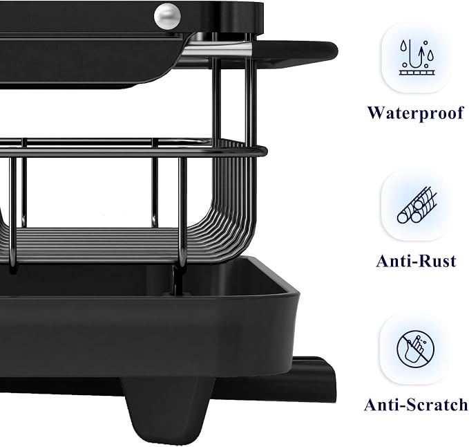 Kitsure Dish Drying Rack for Kitchen Counter, Stainless Steel Sink Organization - Image 6