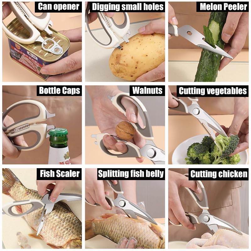 2 Pcs Heavy Duty Kitchen Shears for Food, Come Apart Design, Kitchen
