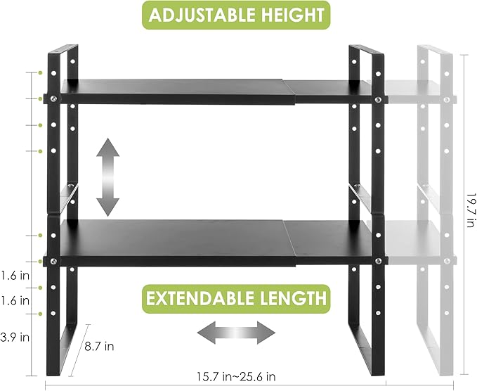 Across-Star Expandable Cabinet Shelf Organizer Rack, Stackable Kitchen - Image 5