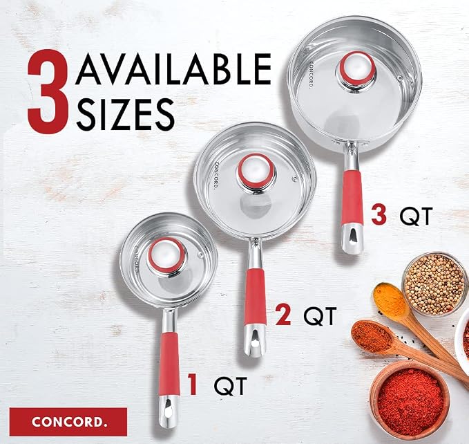 Concord 2 Quart Stainless Steel Saucepan - Image 9
