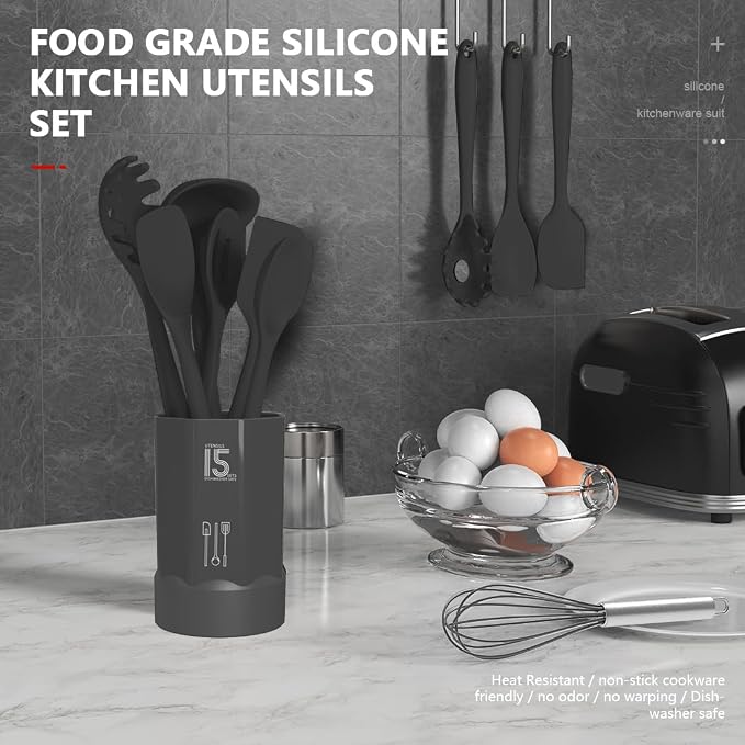AOTHOD Silicone Cooking Utensils Set - Image 2