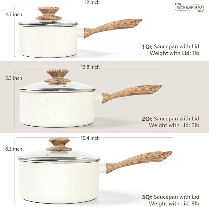 MICHELANGELO 3 Quart Saucepan - Image 7