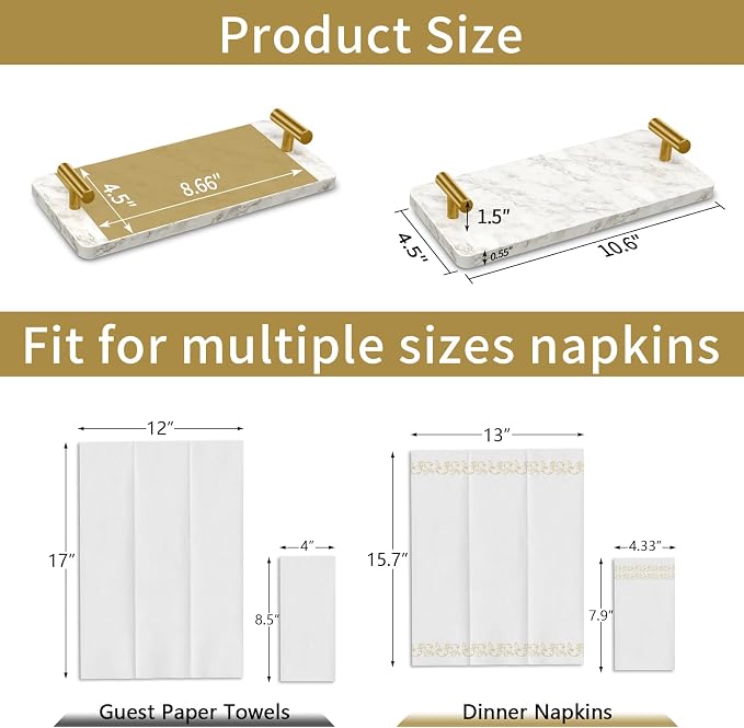 STWWO Napkin Holder for Bathroom, Guest Towel Holder Tray for Bathroom - Image 5