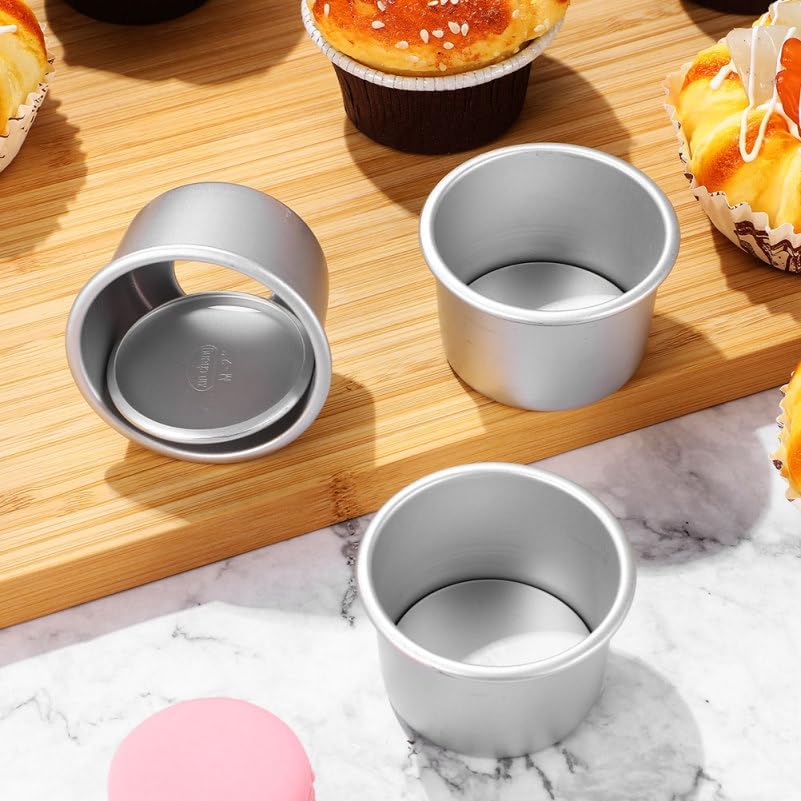 Artibetter 5pcs Round Cake Pans Set Anodized Aluminum Alloy