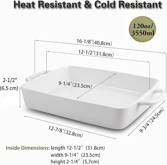 9 x13 Baking Dish Ceramic Lasagna Pan - Image 3