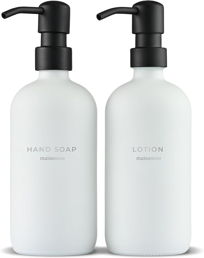 MaisoNovo Soap Dispenser 2-Piece Set | 16.9oz Clear Bottles by MaisoNovo-TheArtofSustainableLiving