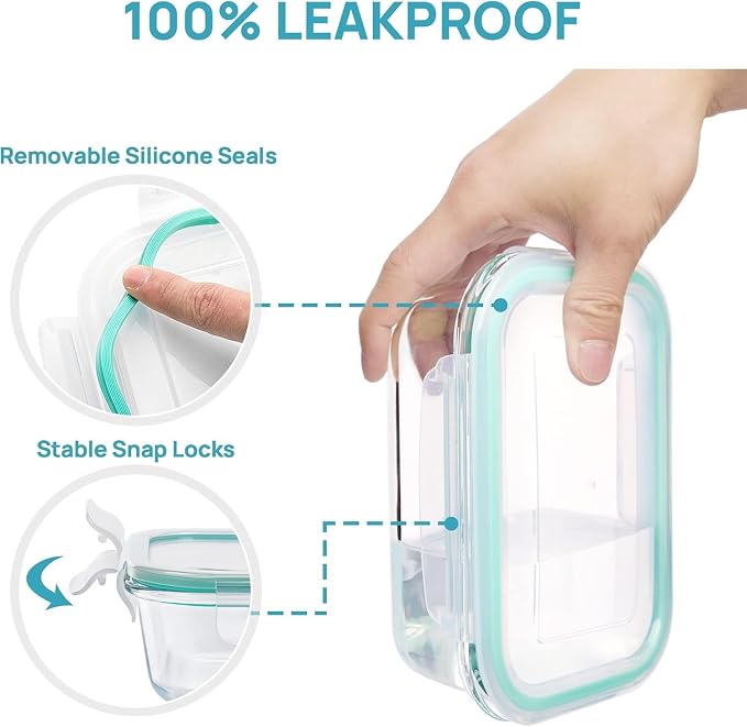 Vtopmart 8 Pack Glass Food Storage Containers - Image 3
