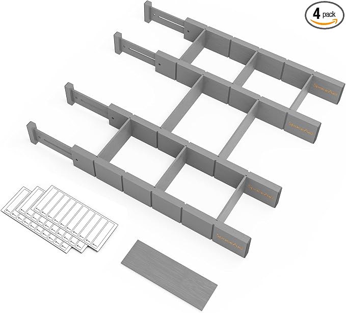 SpaceAid Bamboo Drawer Dividers by SpaceAid