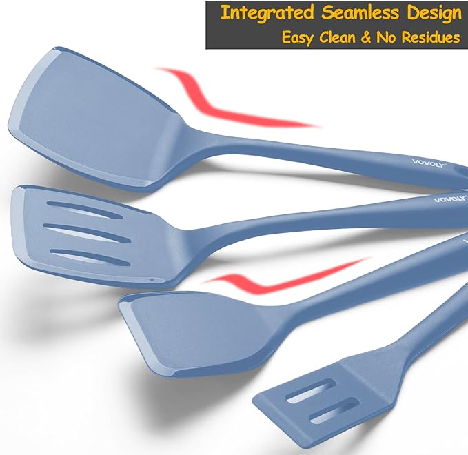 Silicone Spatula Set, 600°F Heat Resistant Silicone Spatula Turner Flipper - Image 4