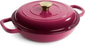Vintage Style 3 Quart Enameled Cast Iron Braiser, Non Stick Enameled Cast Iron by Unknown