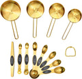 Gold Magnetic Measuring Cups and Spoons Set with Leveler