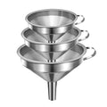 Small Funnels for Filling Bottles, Stainless Steel Small Kitchen Funnel Set of 3 by Yokudo