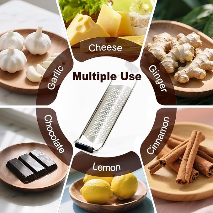 Upgraded Lemon Zester & Cheese Grater, Food Grade Stainless Steel None-Slip - Image 3