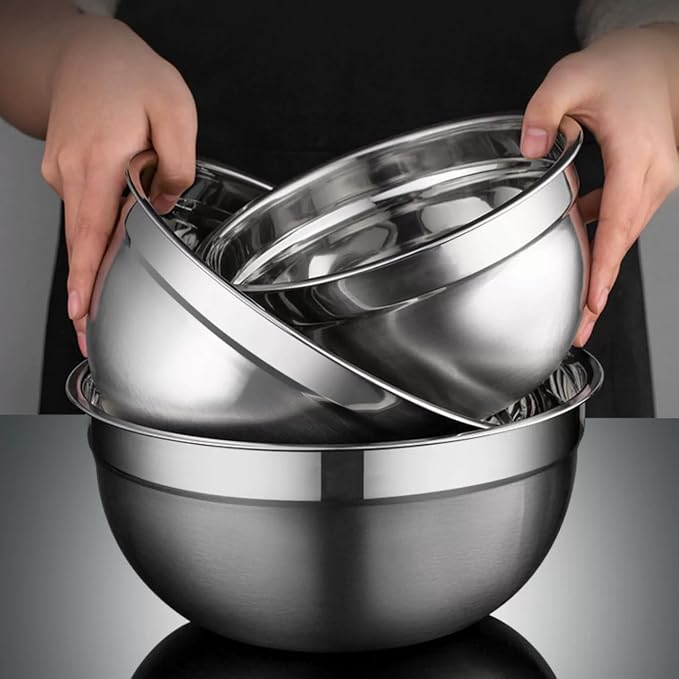 MIKULA Mixing Bowls Set, Large Nesting Bowls 7/6/4.5/3.5/2.5QT, Measuring Cups - Image 7