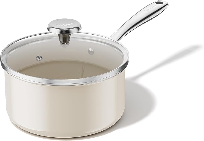 Redchef Ceramic Sauce Pan with Lid, 2.5QT Small Saucepan, Nonstick Cooking Pot by Redchef