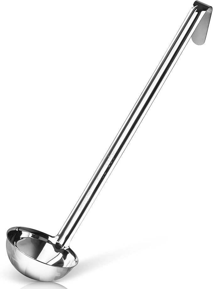 Whysko Soup Ladle Stainless Steel, 4 oz Metal Ladle Spoon, Rustproof Heat by WHYSKO