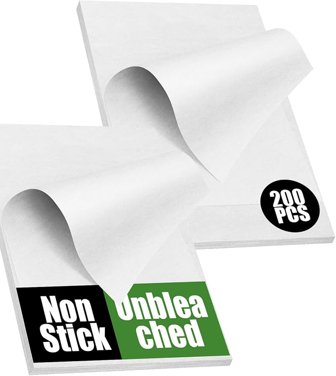 200 PCS Unbleached Parchment Paper Sheets by AMFOCUS