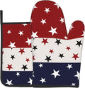 Red White and Blue Oven Mitts and Pot Holders Sets Patriotic American Flag by DZGlobal