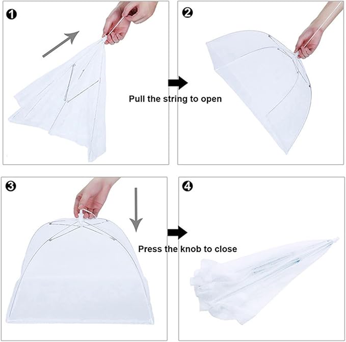6 Pack Colored Mesh Food Cover Tents by Winknowl, Reusable and Collapsible - Image 3