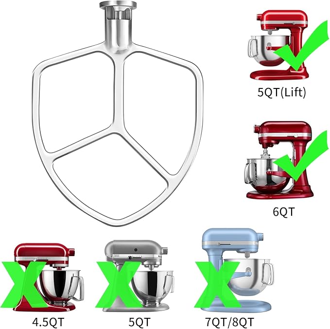 Stainless Steel Flat Beater Attachment Compatible - Image 5