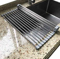 Tomorotec Roll Up Dish Drying Rack Over Sink, SUS304 Steel, 17.7x11.5,Gray