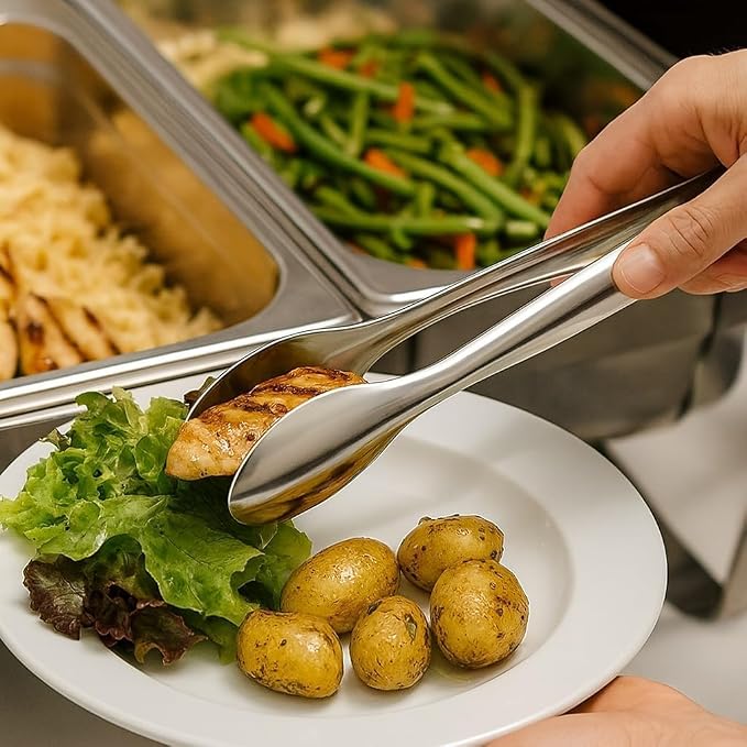 Cuisinox Polished Stainless Steel Serving Tongs - Image 3
