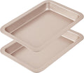 10-Inch Nonstick Shallow Cake Pan, Rectangle Bread Loaf Pan, Baking Sheet Set by Bakeley