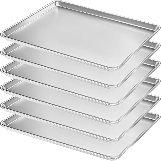 Full Size Commercial Quality Baking Sheet Pan, Bastwe Aluminum Cookie Tray Pan by BASTWE