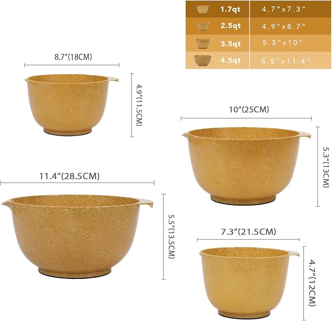 BoxedHome Dressing Bowl Set Red Pine Fiber Salad Bowls Non-Slip Stackable - Image 3