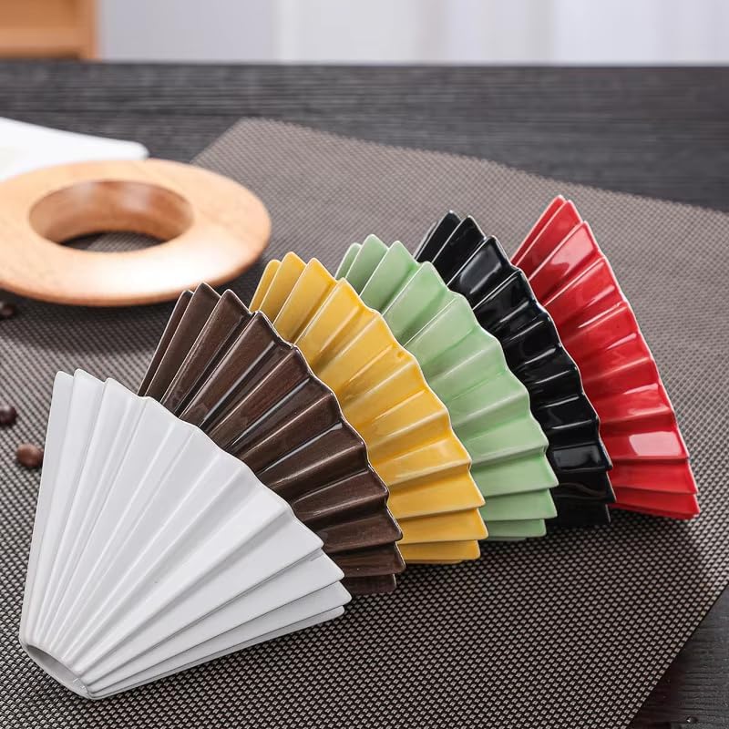 Ceramic Coffee Dripper,Pour Over Coffee Dripper with Wood Stand