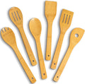 IOOLEEM Bamboo Wooden Spoons for Cooking 6 Pcs 12 Inch, Non-Stick Wooden by IOOLEEM