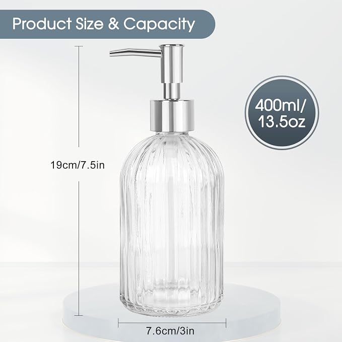 Topsky Stripe Glass Soap Dispenser - Image 4