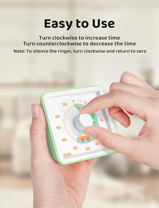 LIORQUE 60 Minute Visual Timer for Kids, Visual Countdown Timer for Classroom - Image 5